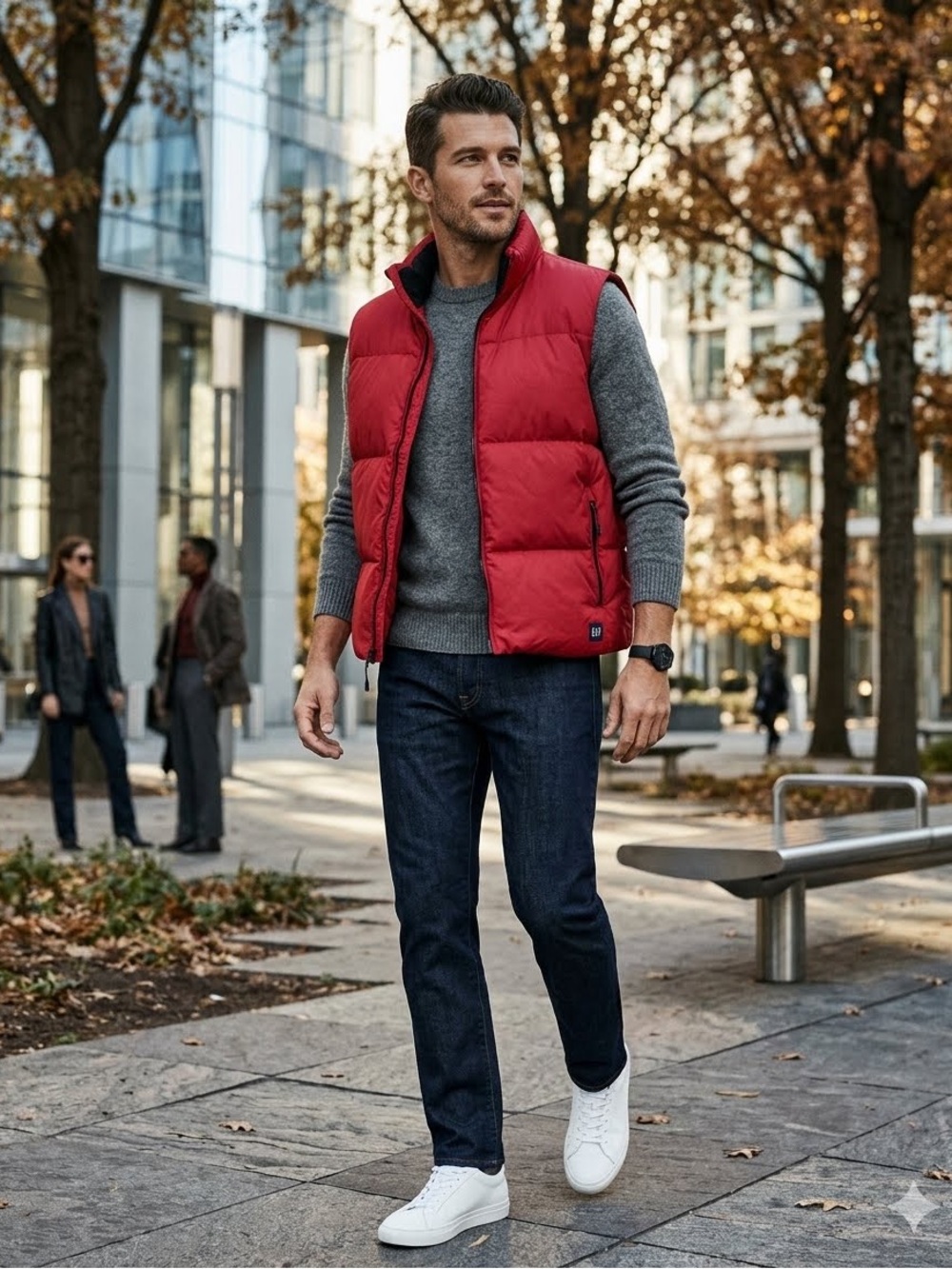 GAP Men's Red Puffer Vest - Lightweight Down Insulated Vest